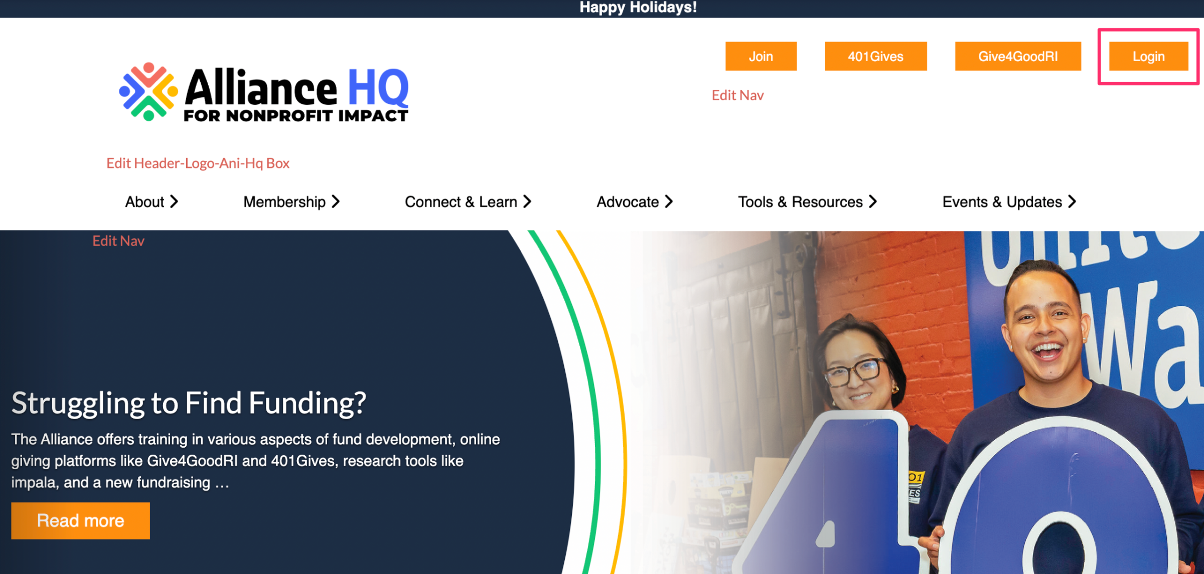 Logging into the Website